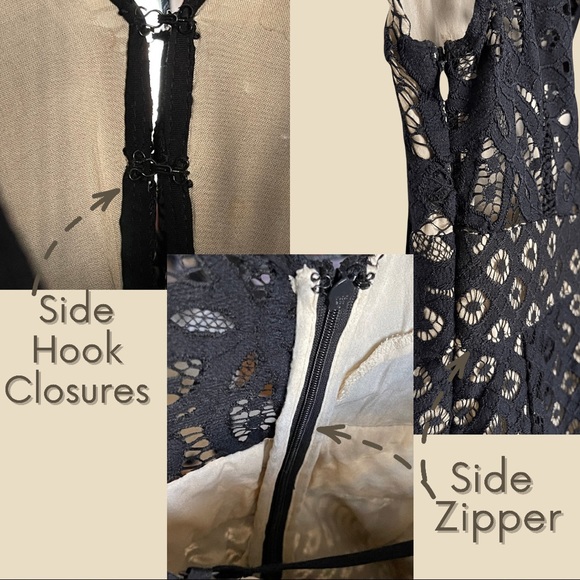 Free People One Million Lovers Lace Dress, Black & Nude, Size 2 - Picture 6 of 6